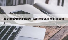 孕妇检查项目时间表（孕妇检查项目时间表图）