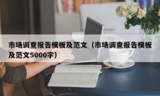 市场调查报告模板及范文（市场调查报告模板及范文5000字）