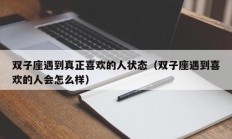 双子座遇到真正喜欢的人状态（双子座遇到喜欢的人会怎么样）