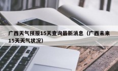 广西天气预报15天查询最新消息（广西未来15天天气状况）