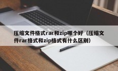 压缩文件格式rar和zip哪个好（压缩文件rar格式和zip格式有什么区别）