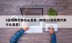 9朵玫瑰代表什么意思（粉色19朵玫瑰代表什么意思）