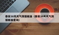 泰安30天天气预报精准（泰安30天天气预报精准查询）