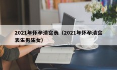 2021年怀孕清宫表（2021年怀孕清宫表生男生女）