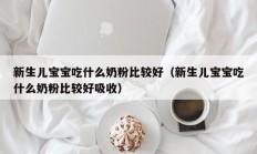 新生儿宝宝吃什么奶粉比较好（新生儿宝宝吃什么奶粉比较好吸收）