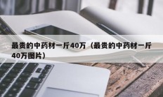 最贵的中药材一斤40万（最贵的中药材一斤40万图片）