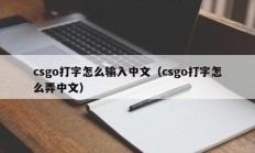 csgo打字怎么输入中文（csgo打字怎么弄中文）