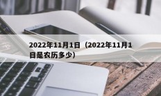 2022年11月1日（2022年11月1日是农历多少）