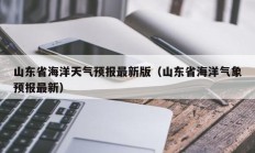 山东省海洋天气预报最新版（山东省海洋气象预报最新）