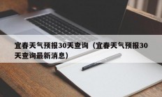 宜春天气预报30天查询（宜春天气预报30天查询最新消息）